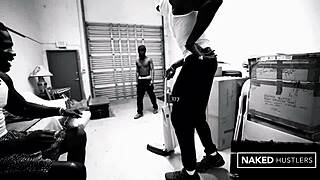 petite dickeater baddie slurps and fucks three black monster cocks