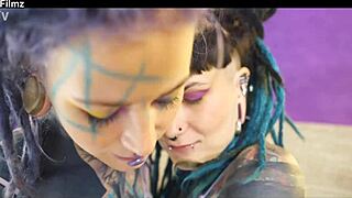 ffm tattooed goth punks gape asses in bisexual anal threesome