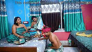 two desi mallu bhabhis fuck servant in hardcore threesome?