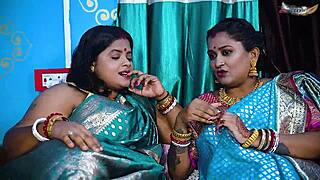 two desi mallu bhabhis fuck servant in hardcore threesome?