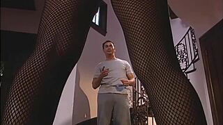 Dale Fucks Lauren In Sexy Crotchless Fishnet Pantyhose Lingerie