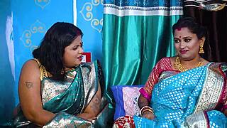 two desi mallu bhabhis fuck servant in hardcore threesome?