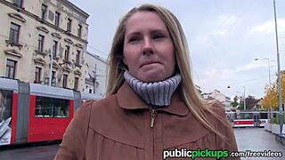 Mofos Hot Euro Blonde Picked Up Street for Outdoor Public Deepthroat Blowjob Cumshot