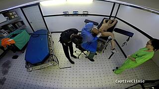 Patient screams in humiliation as tattooed latina nurse sheila daniels showers him in latex hospital fetish