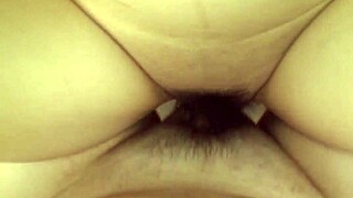 Pretty Japanese brunette moans fucked caressing hairy pussy clit!