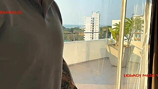 😈 horny ladyboy in red with big cock fucks client candy backstage! 🍆💦