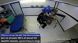 Patient screams in humiliation as tattooed latina nurse sheila daniels showers him in latex hospital fetish