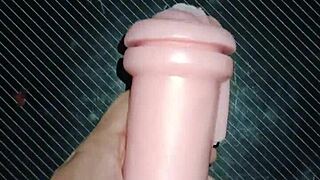 Gagging on cock down throat and pussy