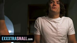 Stepdad clueless as stepson bangs petite redhead stepsis around house