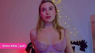 Emma Wilde teases her shaved pussy and ass beautifully