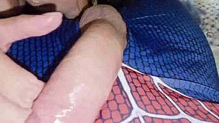 Big-Bootied Stepmom Sucks Spider-Man's Cock For New Year's
