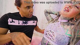 inked goth babe's ass wrecked by bbc atm facial cumshot