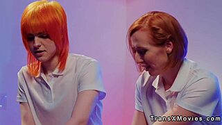 what happens when shemales threesome anal fuck blonde in steamy massage parlor?