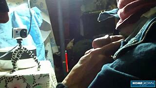 busty granny deepthroats small cock craving hot cum load