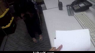 casual shoplifter teen caught bent over fucked hard in garage