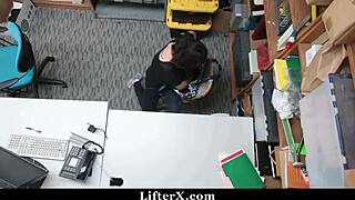 casual shoplifter teen caught bent over fucked hard in garage