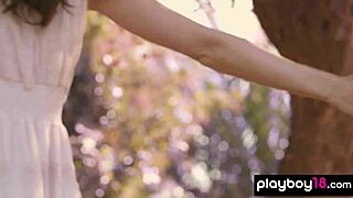 Bianka Helen Brunette German Teen Strips Nude Outdoors Posing