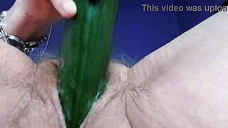 Granny Fucks Hairy Pussy Ass With Cucumber